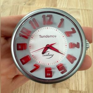 Tendence Swiss-made large red and gray Guliver Fanatasy watch NEW BATTERY